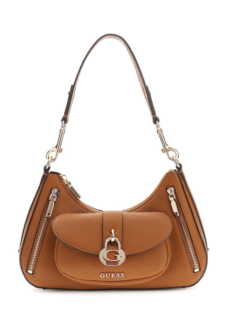 Geanta din piele ecologica cu bareta de umar Jessa - Maro cognac