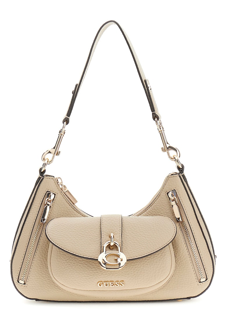 Geanta din piele ecologica cu bareta de umar Jessa - Maro nisip