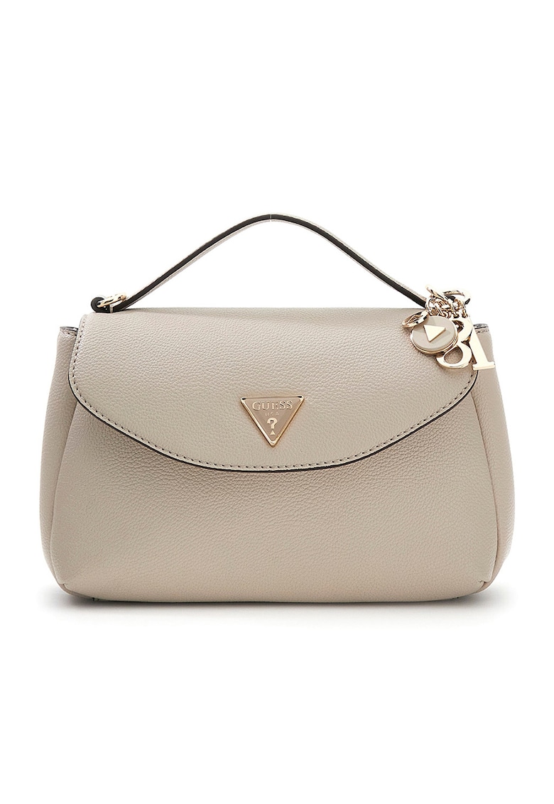 Geanta din piele ecologica cu bareta detasabila de umar Evie - Maro taupe deschis