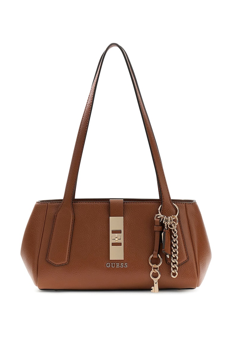 Geanta de umar cu logo metalic - Maro cognac