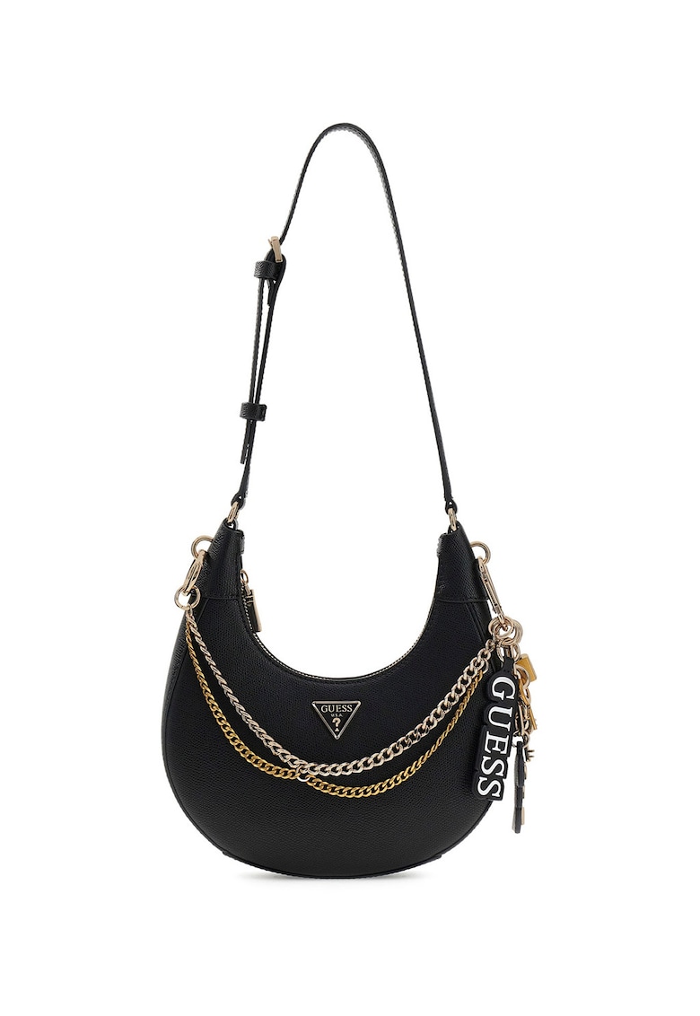 Geanta crossbody din piele ecologica cu pandantive Davina - Negru