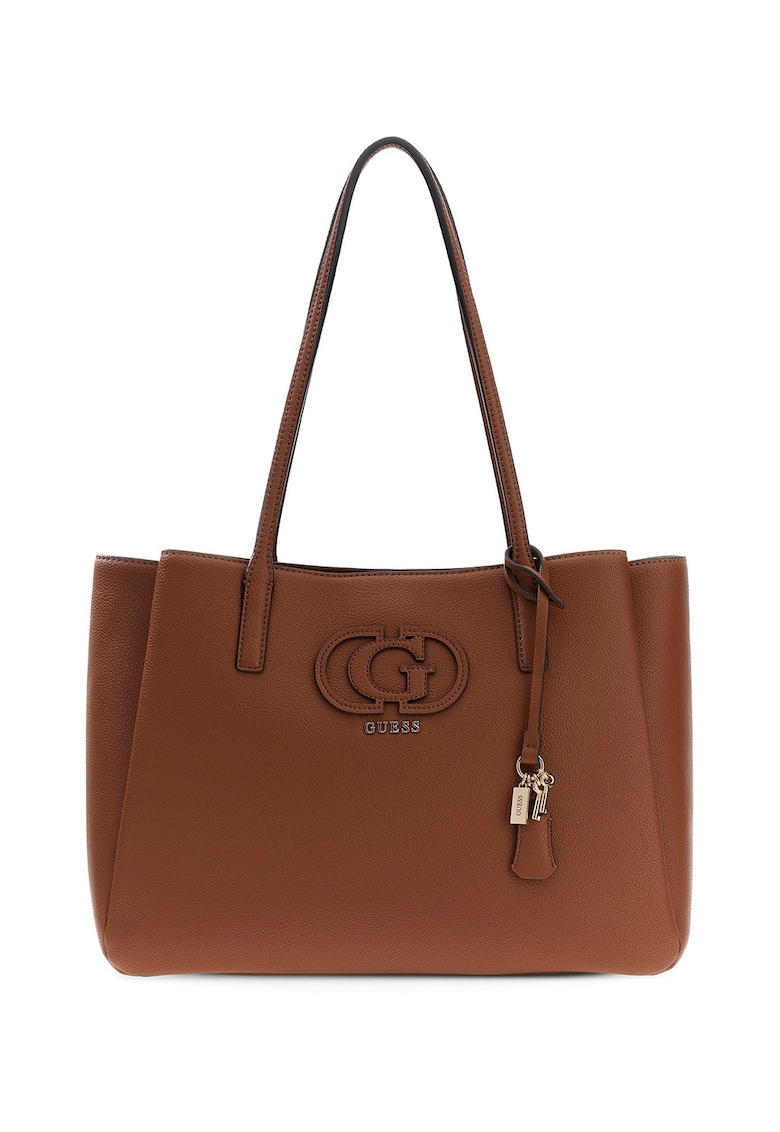 Geanta shopper cu logo Isola - Maro inchis