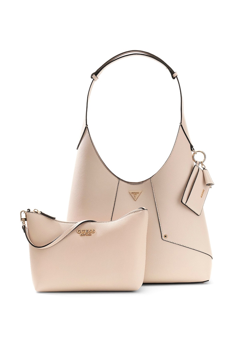 Geanta tote din piele ecologica cu logo Darcy - Bej deschis