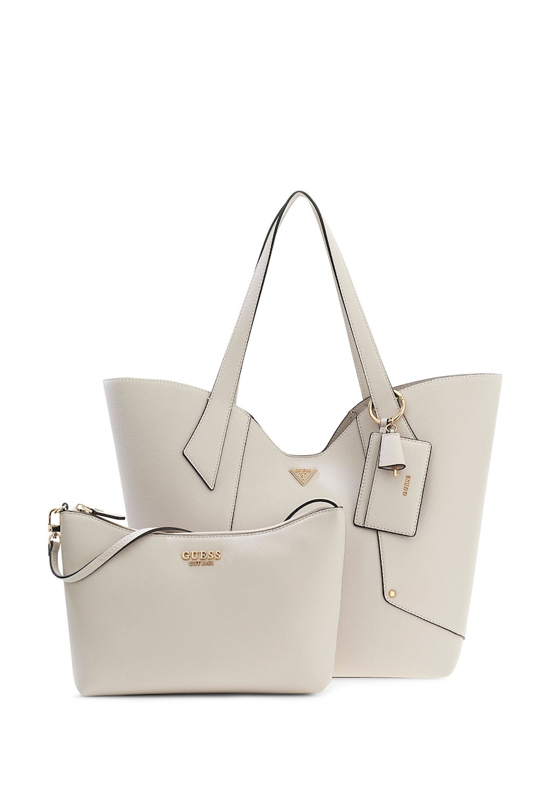 Geanta tote din piele ecologica cu etui interior Darcy - Alb fildes