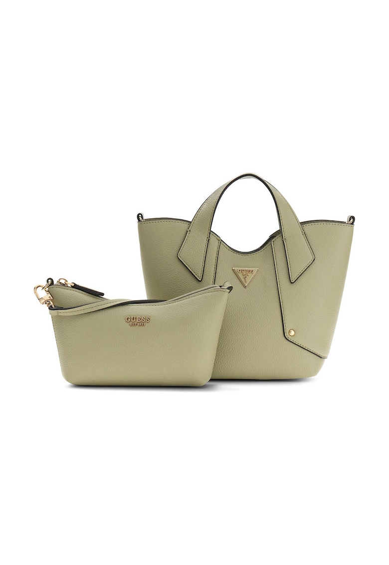 Geanta tote din piele ecologica cu etui detasabil Darcy - Verde fistic