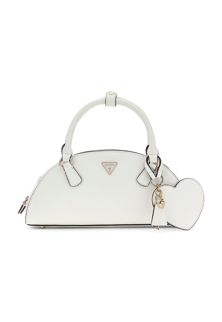 Geanta din piele ecologica cu manere rulate Isobel - Alb