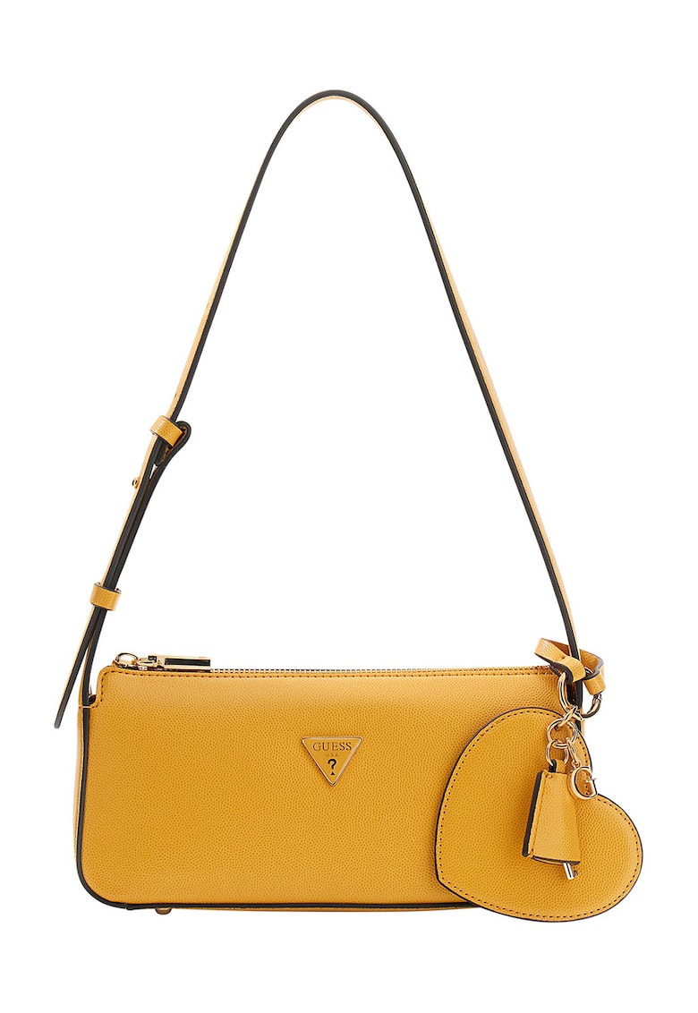 Geanta mica cu bareta de umar si accesoriu logo detasabil Isobel - Galben sofran