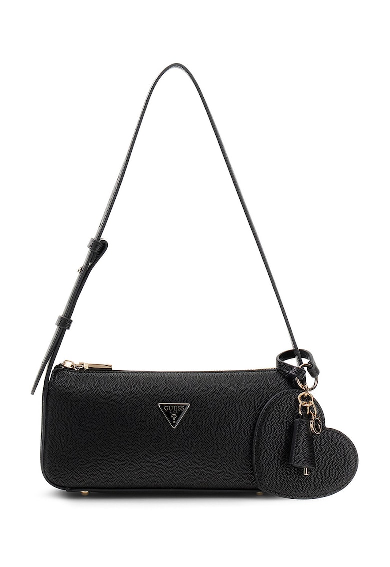 Geanta mica cu bareta de umar si accesoriu logo detasabil Isobel - Negru