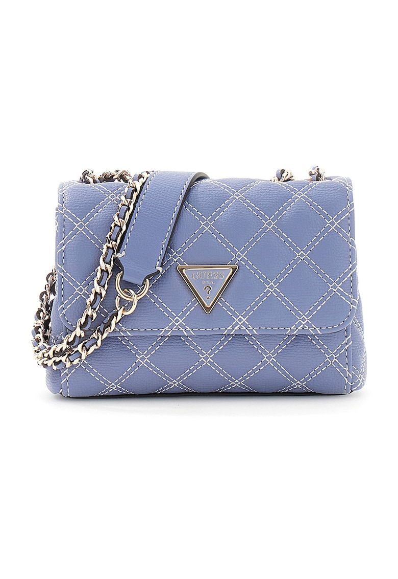 Geanta crossbody matlasata Giully - Gri/Albastru lavanda