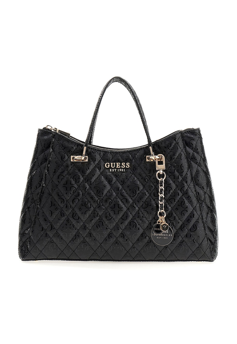 Geanta din piele ecologica cu maner si fermoar Isemay - Negru