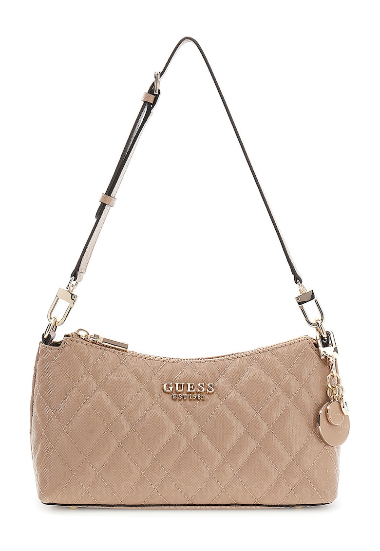 Geanta cu bareta de umar si logo metalic Isemay - Bej