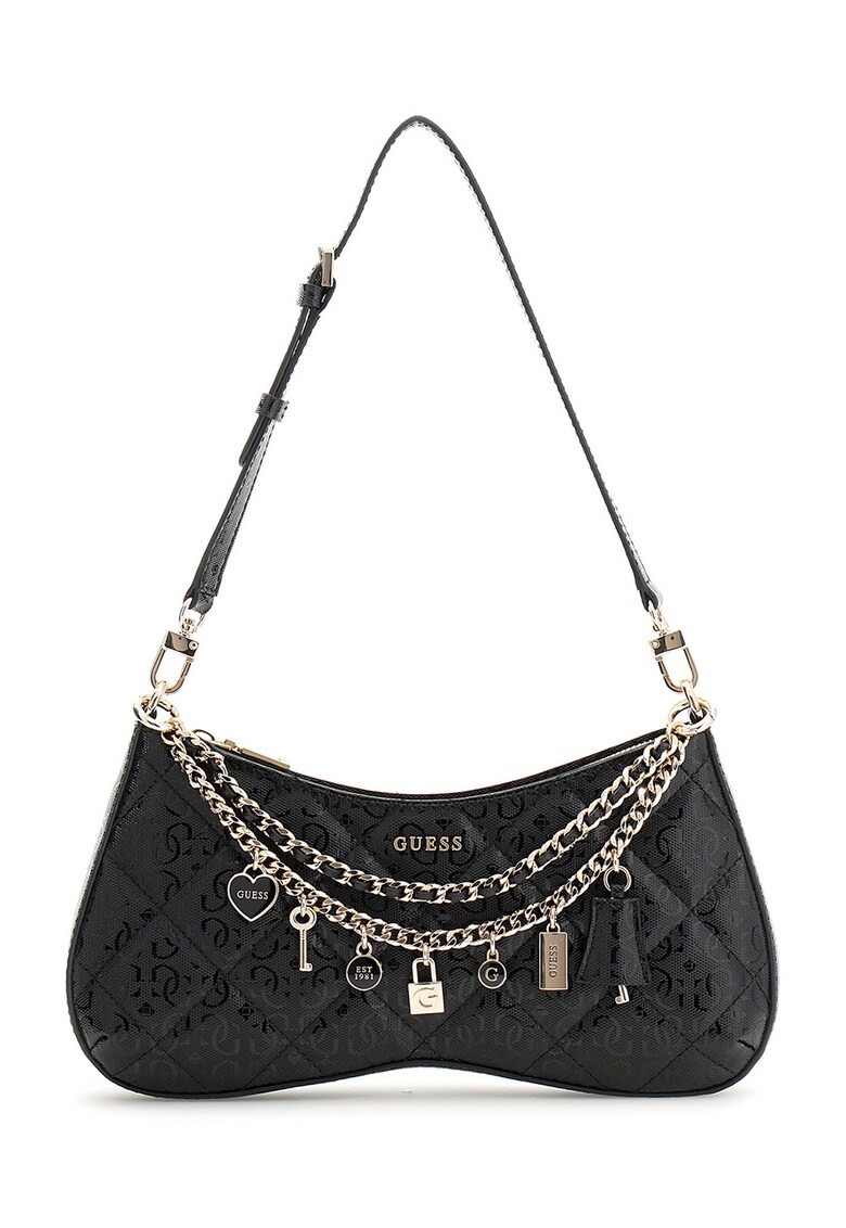 Geanta cu bareta de umar si pandantive Libby - Negru