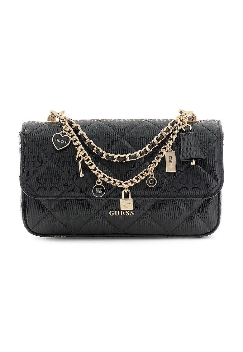 Geanta cu maner si pandantive Libby - Negru