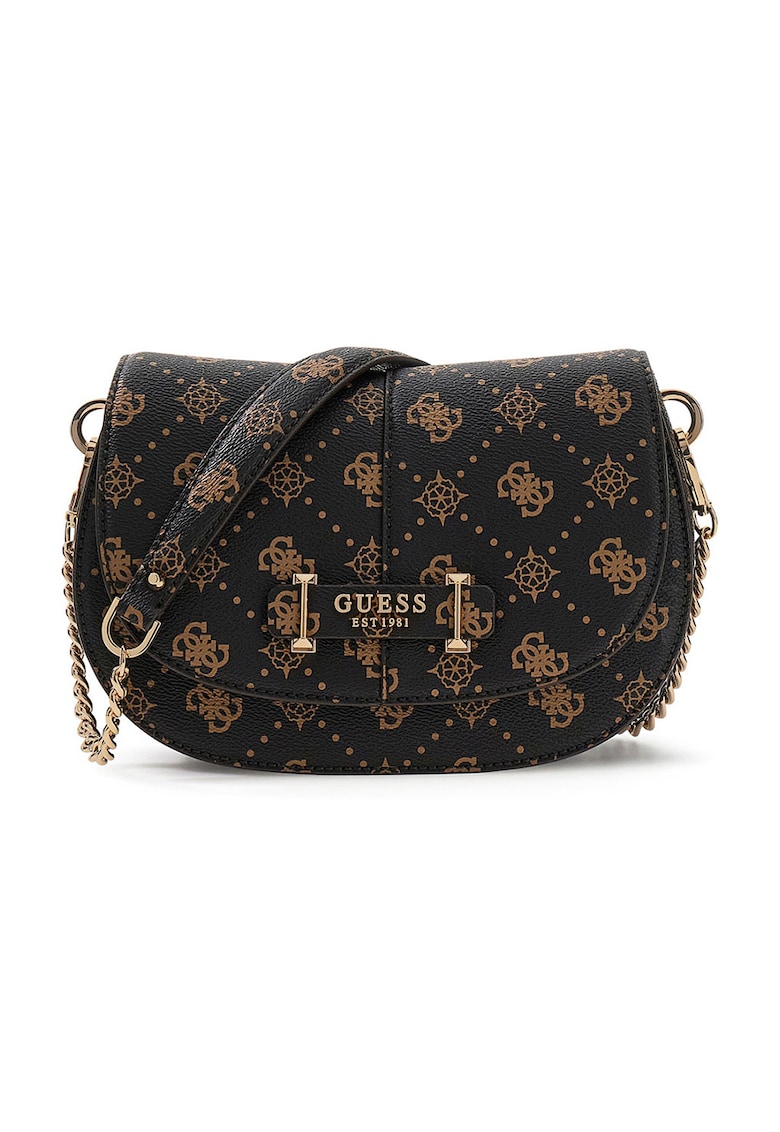 Geanta crossbody din piele ecologica cu bareta detasabila Carrie - Negru/Bej