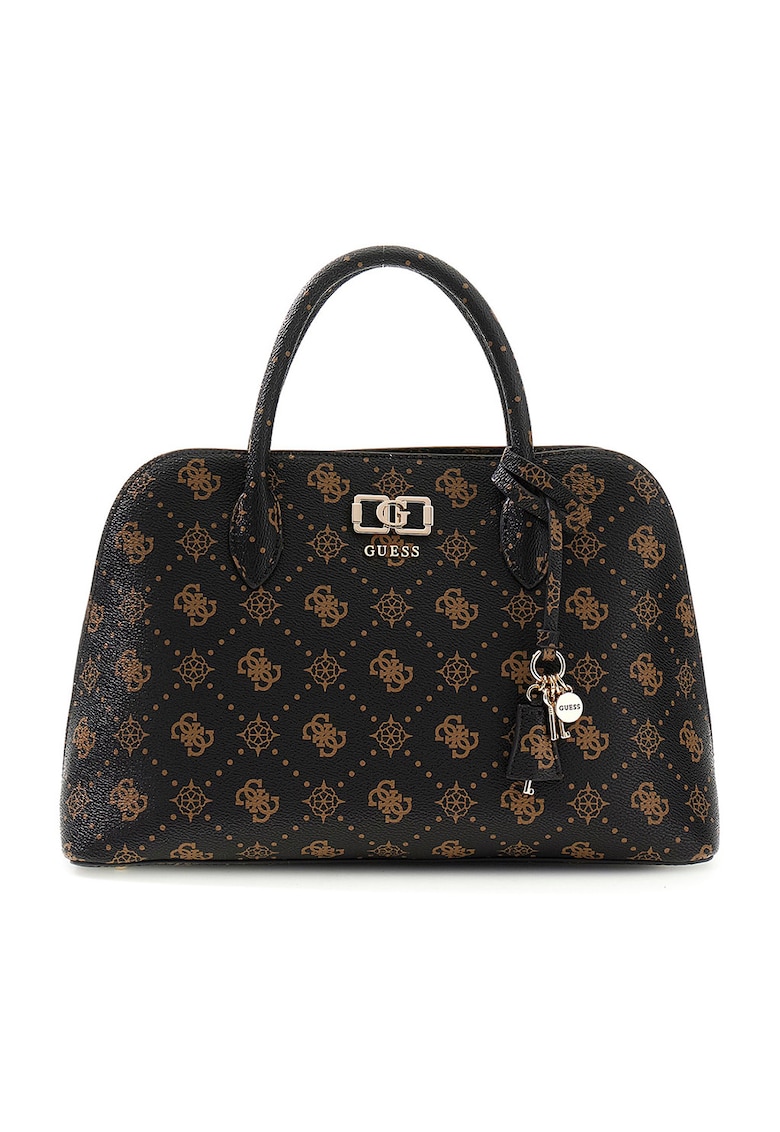 Geanta shopper din piele ecologica cu bareta detasabila Emelie - Negru/Bej