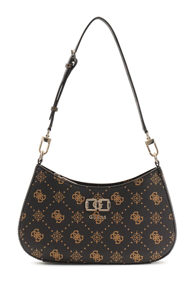 Geanta din piele ecologica cu bareta de umar ajustabila si detasabila Emelie - Negru/Bej