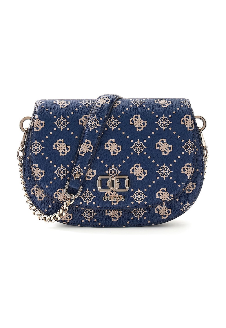 Geanta crossbody din piele ecologica cu model logo Emelie - Bleumarin