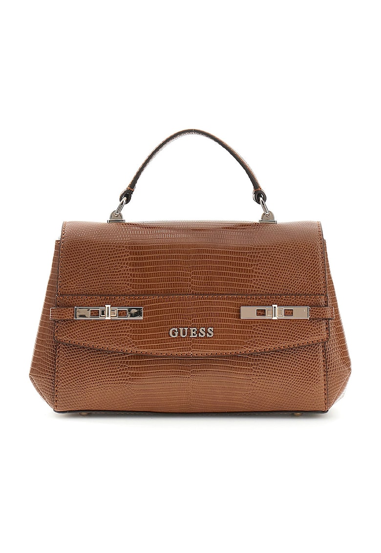 Geanta cu bareta de umar si clapa Melinda - Maro cognac