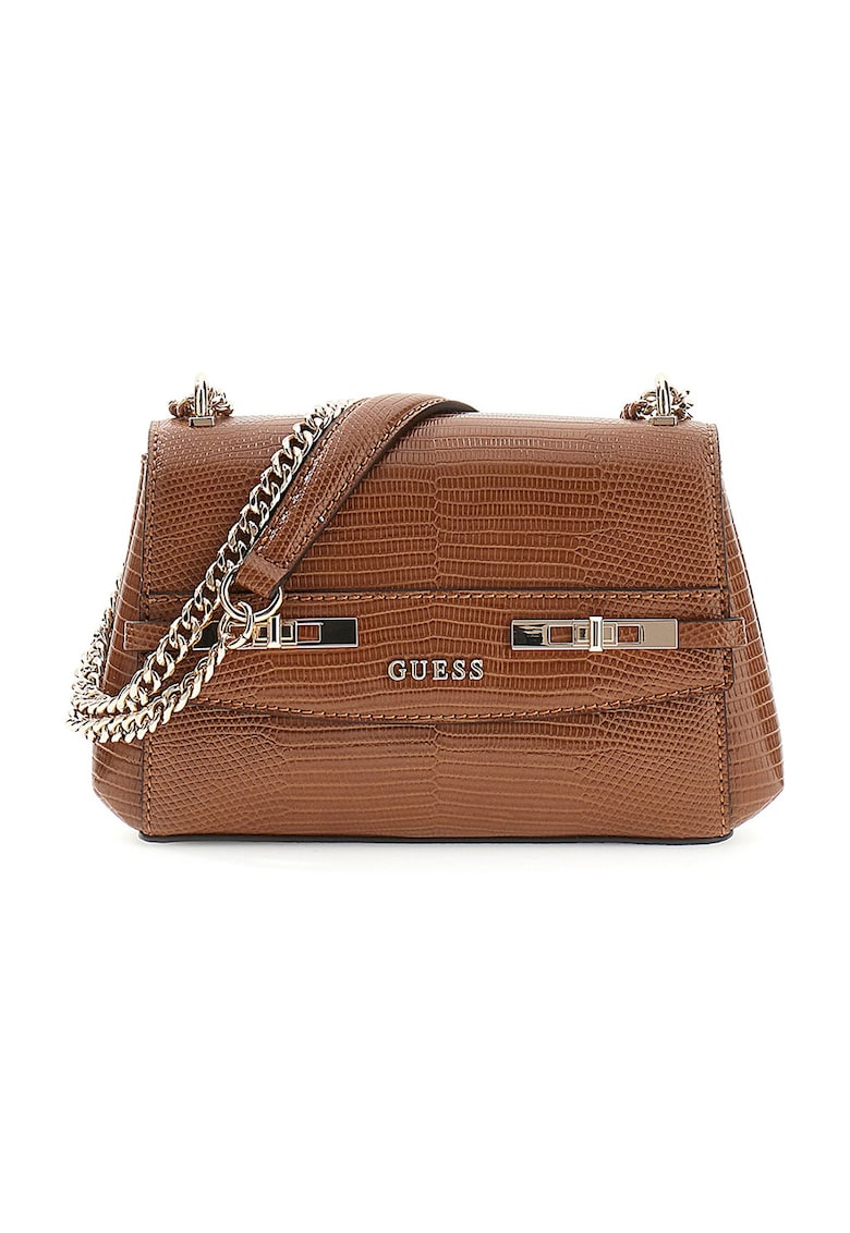 Geanta crossbody mica cu clapa Melinda - Maro cognac