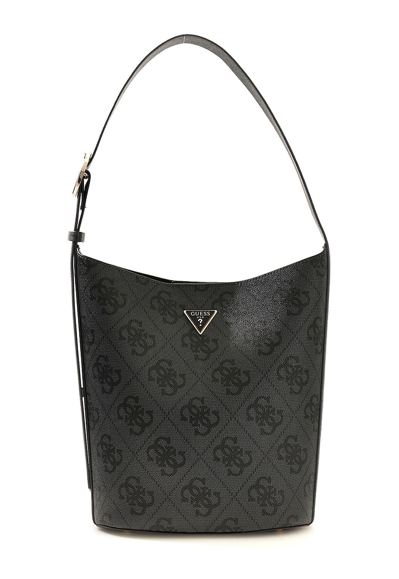 Geanta cu model monograma - bareta de umar si etui Meridian - Negru