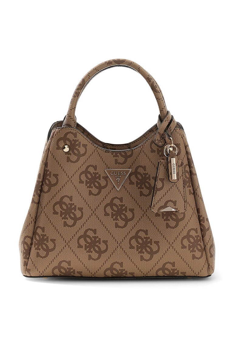 Geanta cu model monograma si bareta de umar Meridian - Maro camel