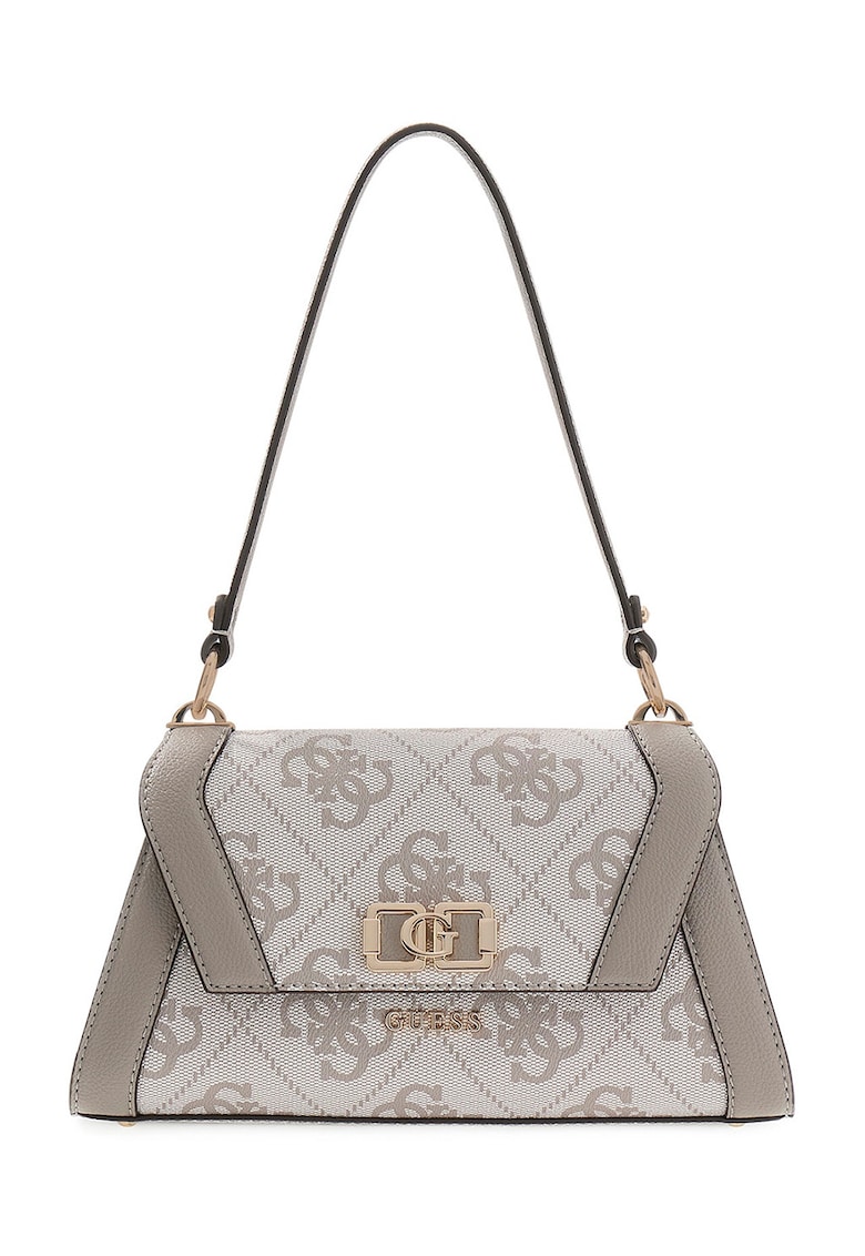 Geanta din piele ecologica cu bareta de umar si clapa Karnilla - Alb murdar