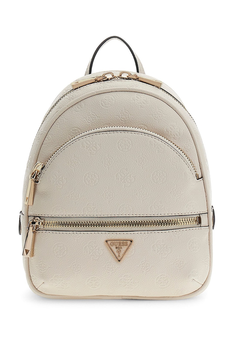 Rucsac din piele ecologica cu buzunare exterioare Manhattan II - Alb murdar