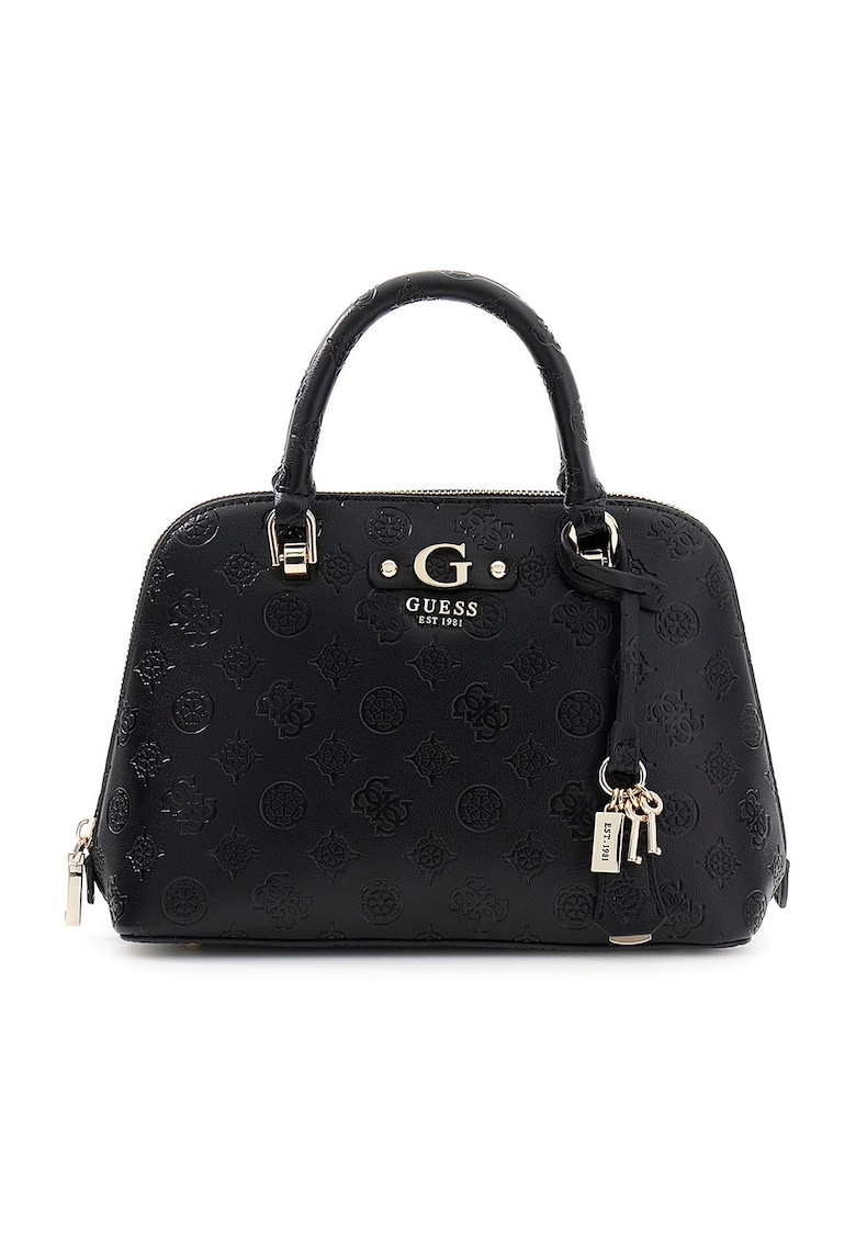 Geanta din piele ecologica cu bareta de umar detasabila din lant Dita - Negru