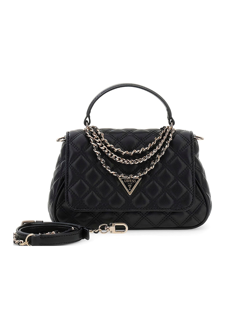 Geanta de mana cu detalii din lant Giully - Negru