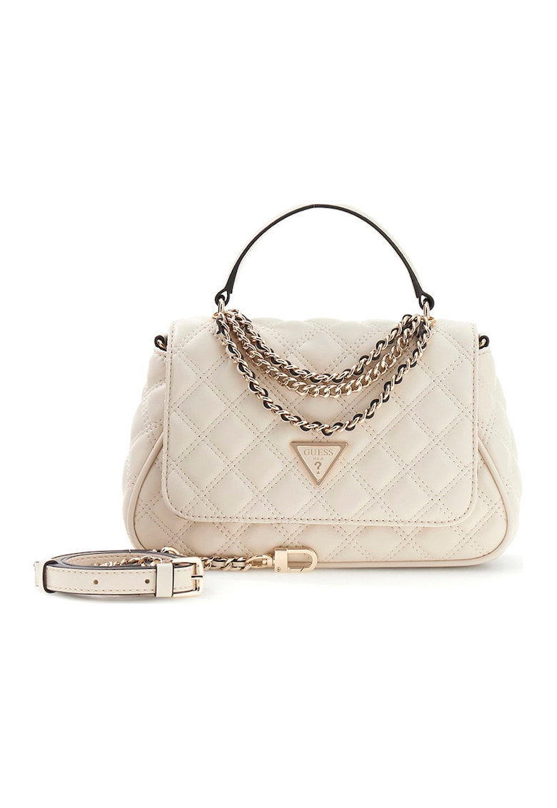 Geanta de mana cu detalii din lant Giully - Crem