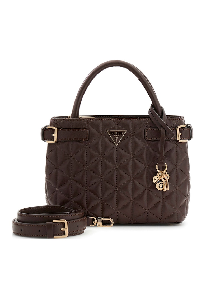 Geanta crossbody matlasata Paisleigh - Maro inchis