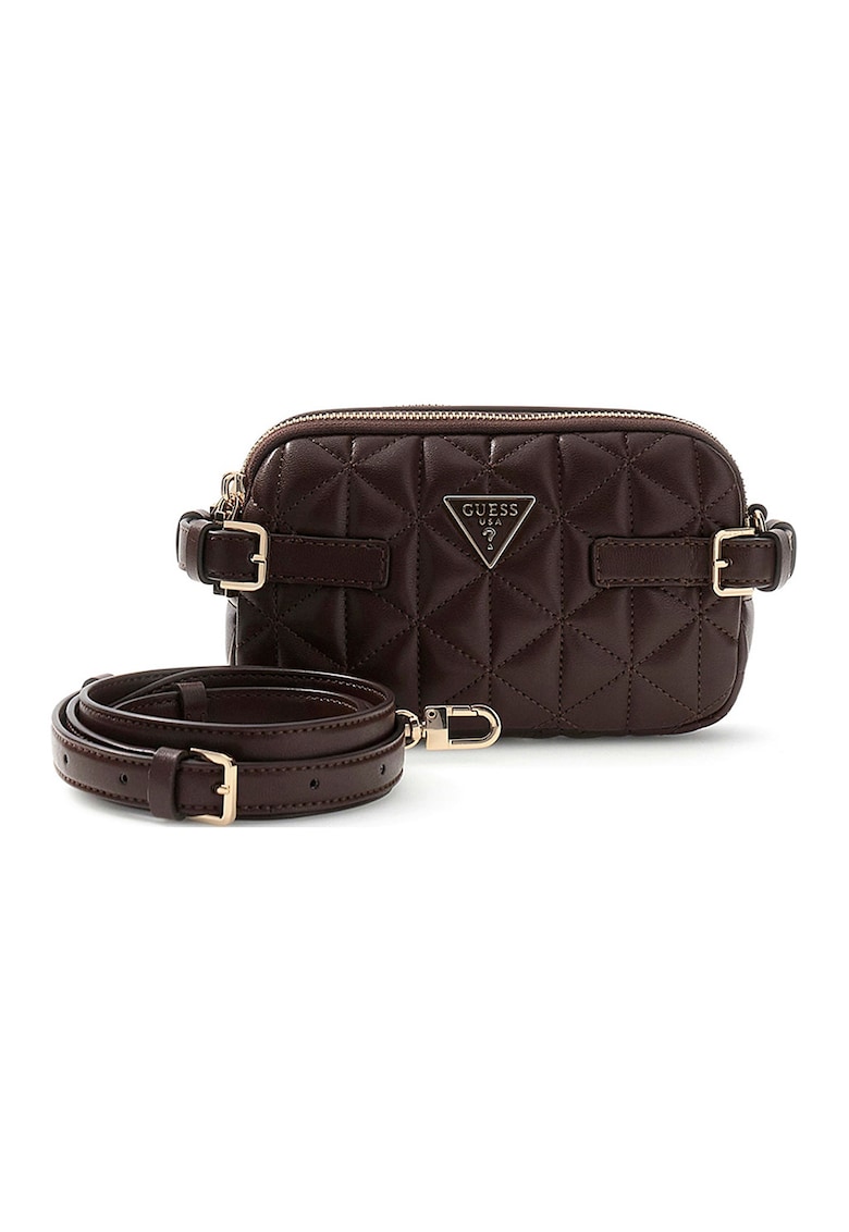 Geanta crossbody matlasata Paisleigh - Maro inchis