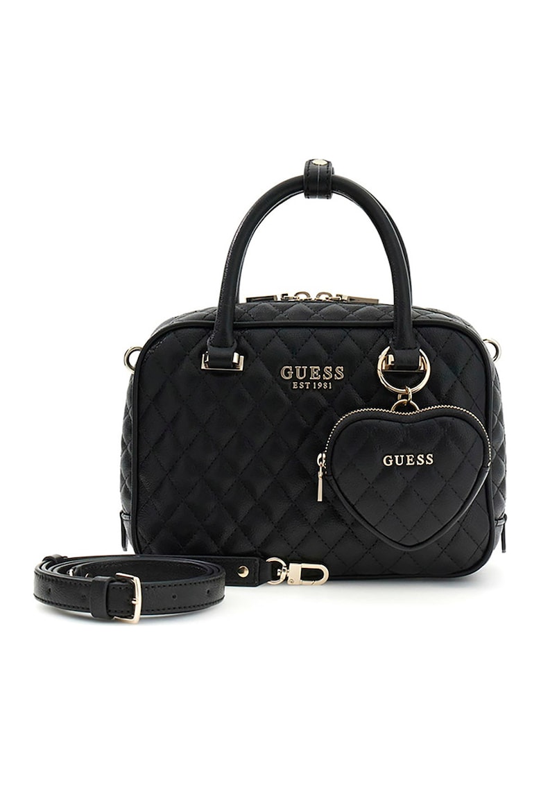 Geanta crossbody cu aspect matlasat Atabey - Negru