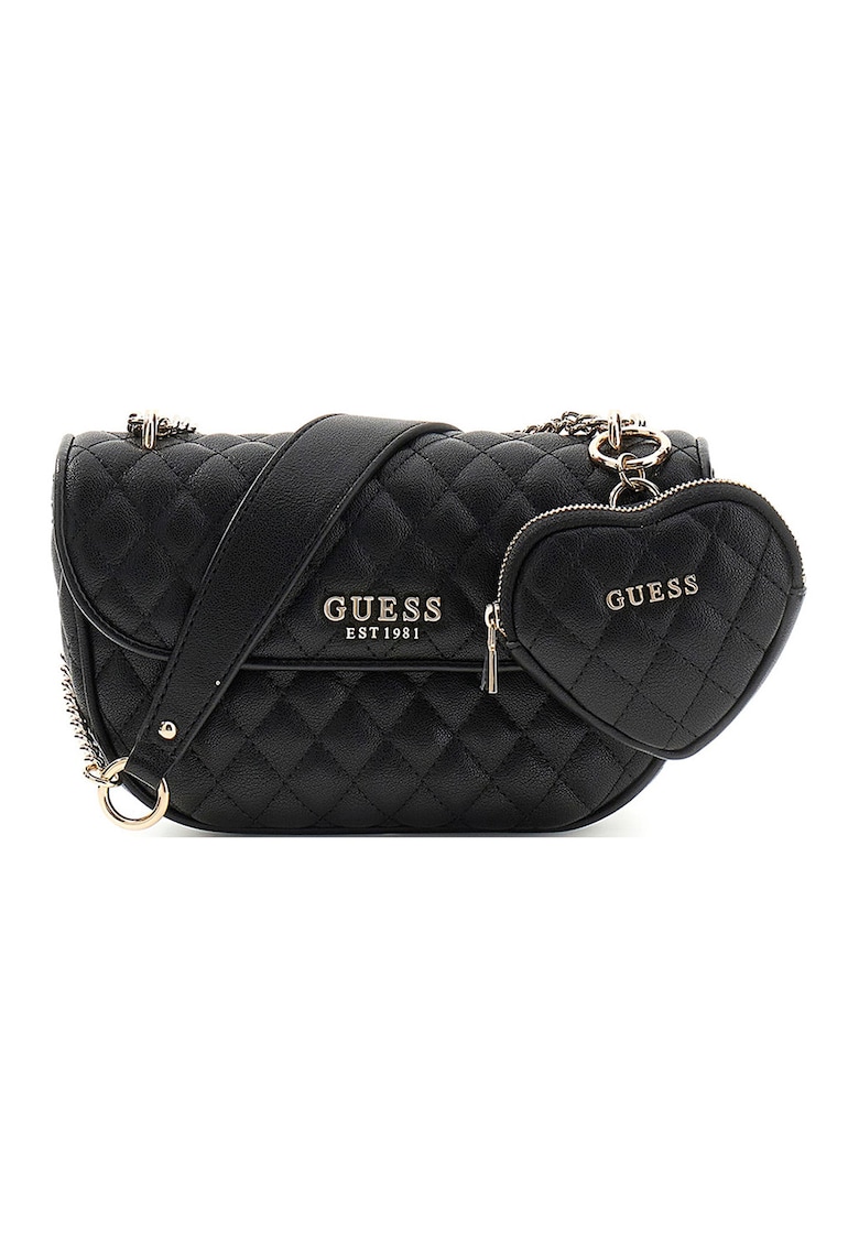 Geanta crossbody cu aspect matlasat Atabey - Negru