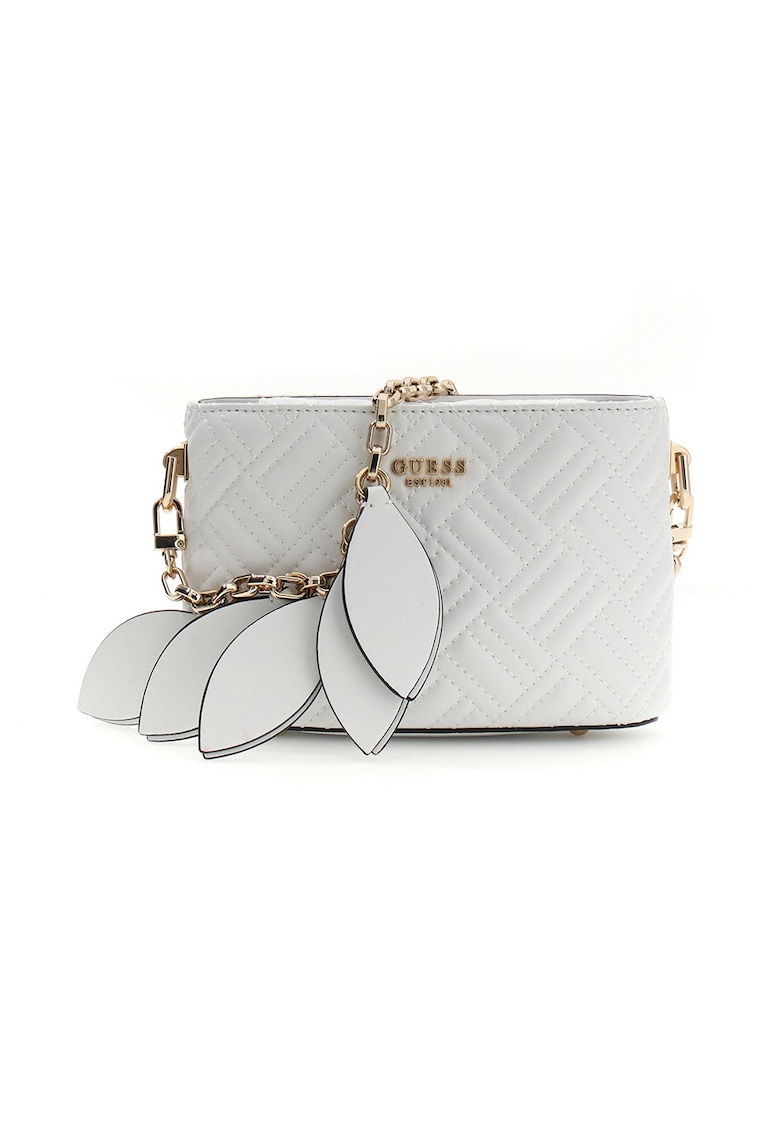 Geanta crossbody matlasata Sally - Alb optic