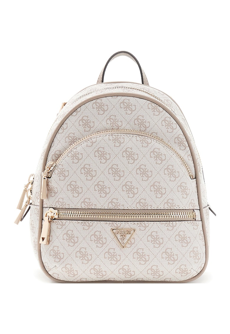 Rucsac mic cu model monograma Manhattan II - Gri deschis/Maro taupe