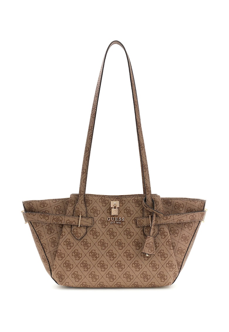 Geanta de umar cu model monograma Yesba - Caramel