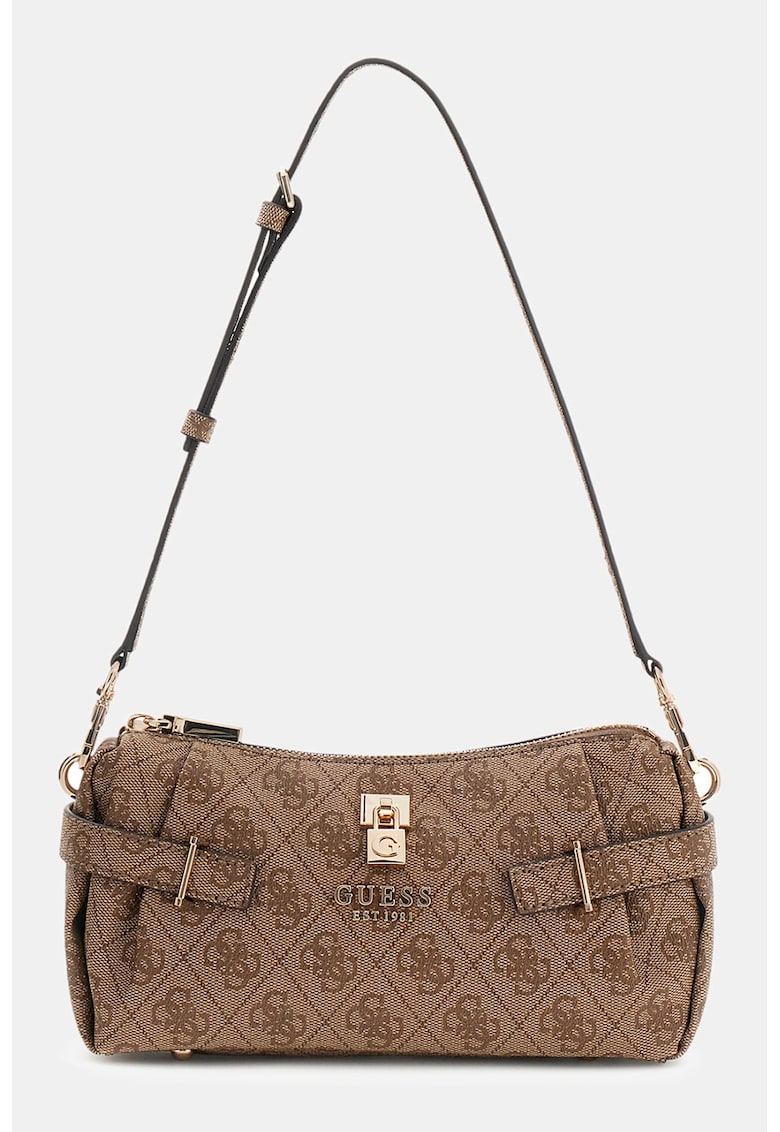 Geanta de piele ecologica cu bareta de umar Yesba - Maro camel