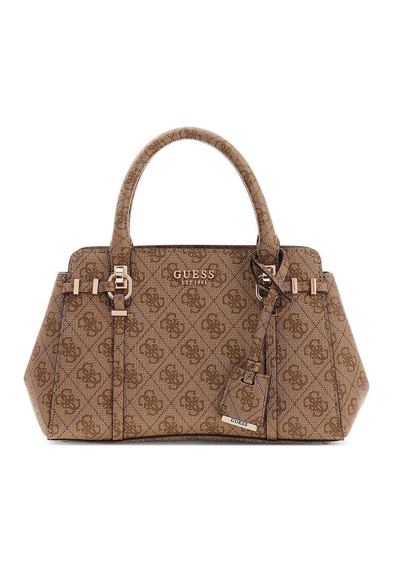 Geanta de umar cu model monograma Leona - Caramel