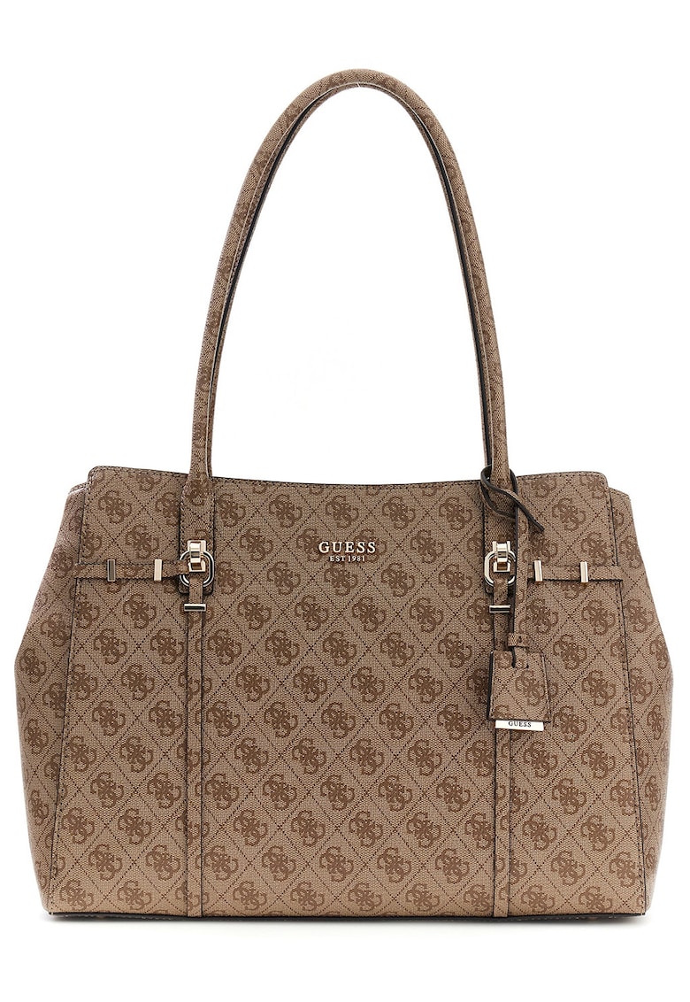 Geanta shopper cu model monograma Leona - Caramel