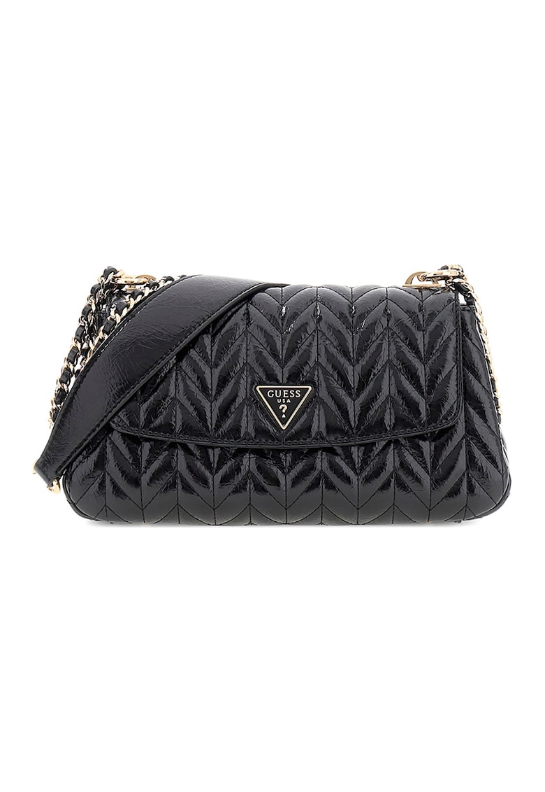 Geanta de piele ecologica cu bareta de umar si aspect texturat Cheryl - Negru