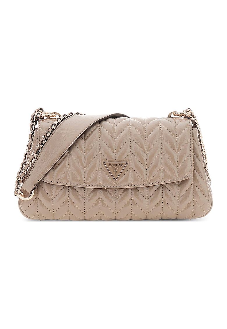 Geanta de piele ecologica cu bareta de umar si aspect texturat Cheryl - Maro taupe