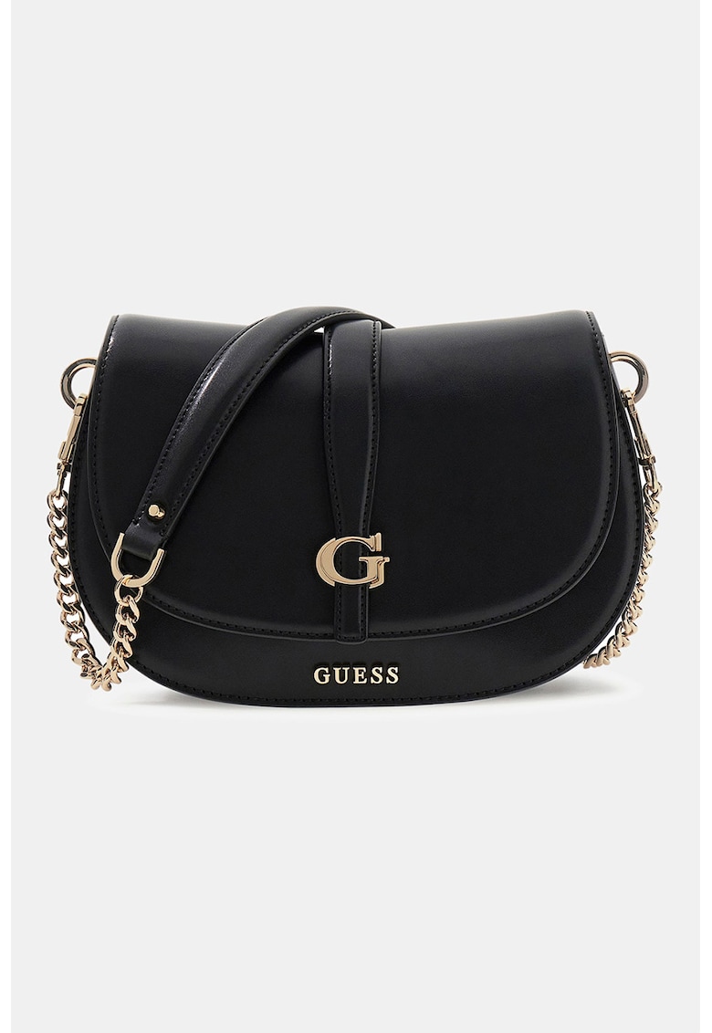 Geanta crossbody de piele ecologica cu doua barete Carrie - Negru