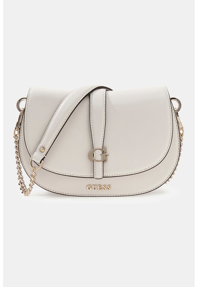 Geanta crossbody de piele ecologica cu doua barete Carrie - Alb fildes