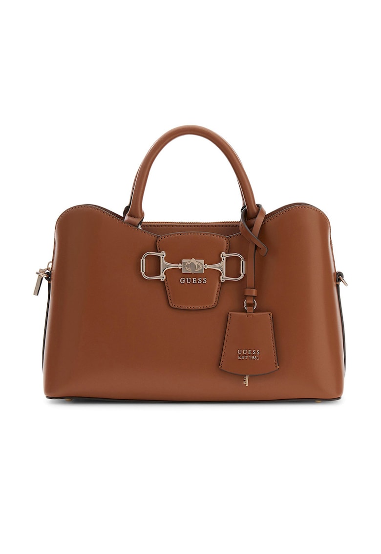 Geanta de piele ecologica cu maner si fermoar Janie - Maro scortisoara