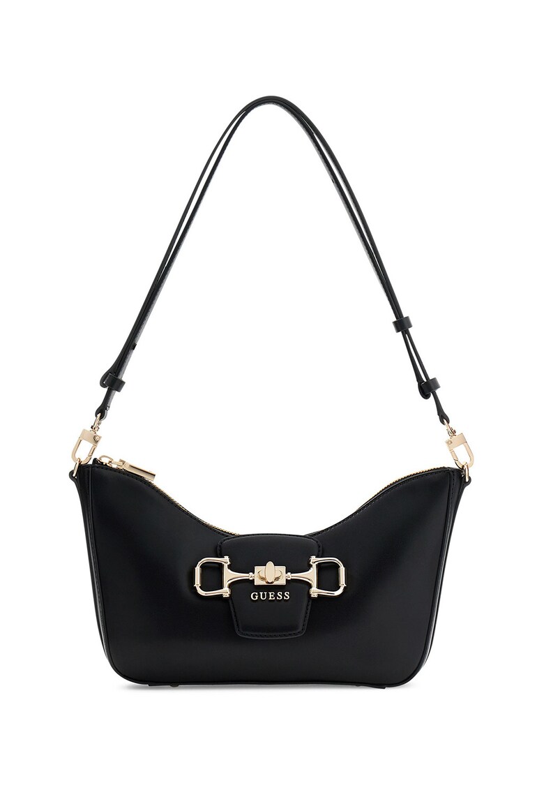 Geanta de umar cu fermoar si bareta ajustabila Janie - Negru