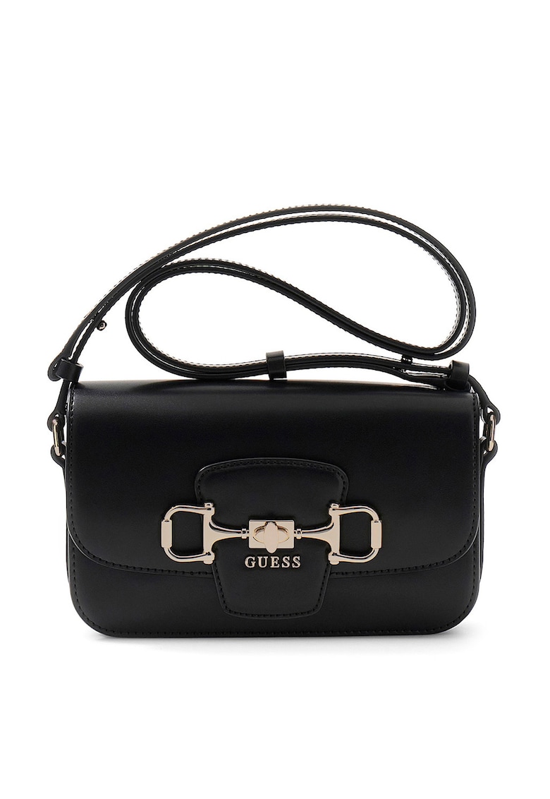 Geanta crossbody de piele ecologica cu logo Janie - Negru