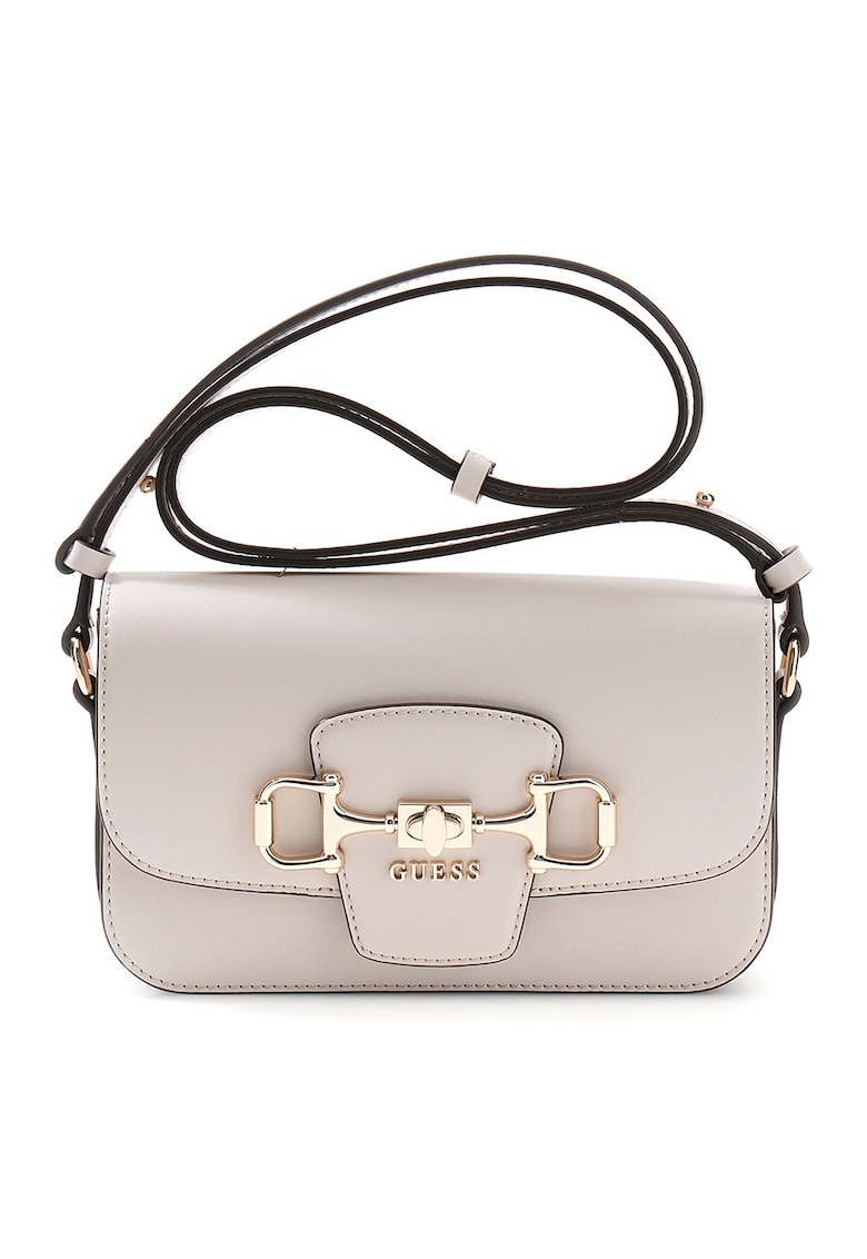 Geanta crossbody de piele ecologica cu logo Janie - Alb fildes