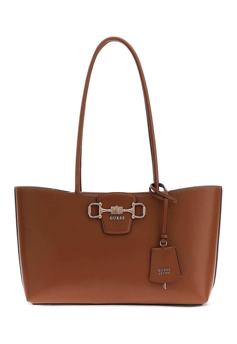 Geanta shopper cu fermoar si logo Janie - Maro scortisoara