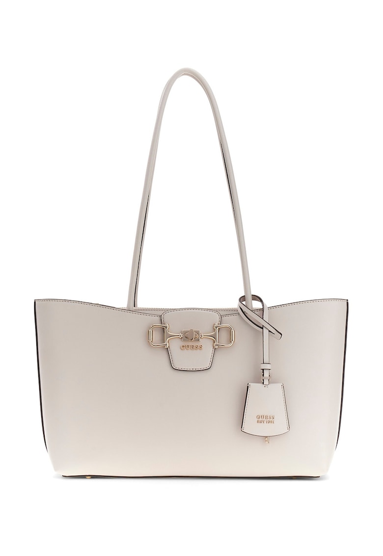 Geanta shopper cu fermoar si logo Janie